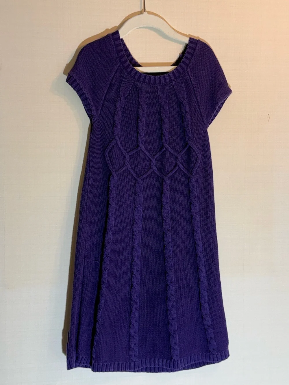 Girl’s Gymboree Purple Cable-Knit Dress